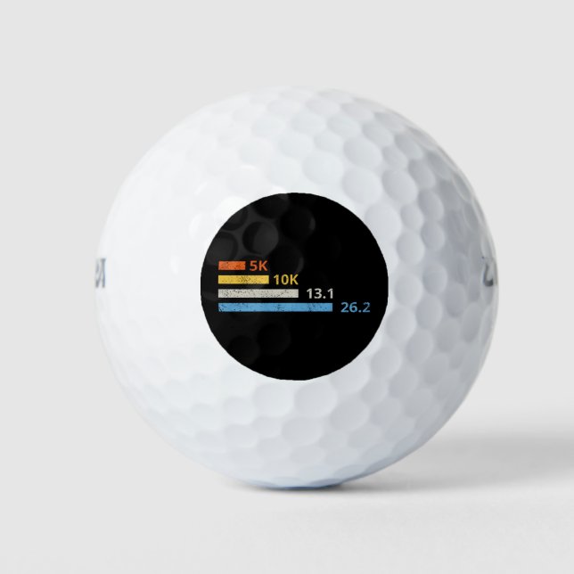 Running Distances I - 5K 10K 13.1 26.2 Marathoner Golf Balls (Front)