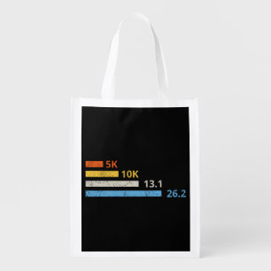 Running Distances I - 5K 10K 13.1 26.2 Marathoner Grocery Bag