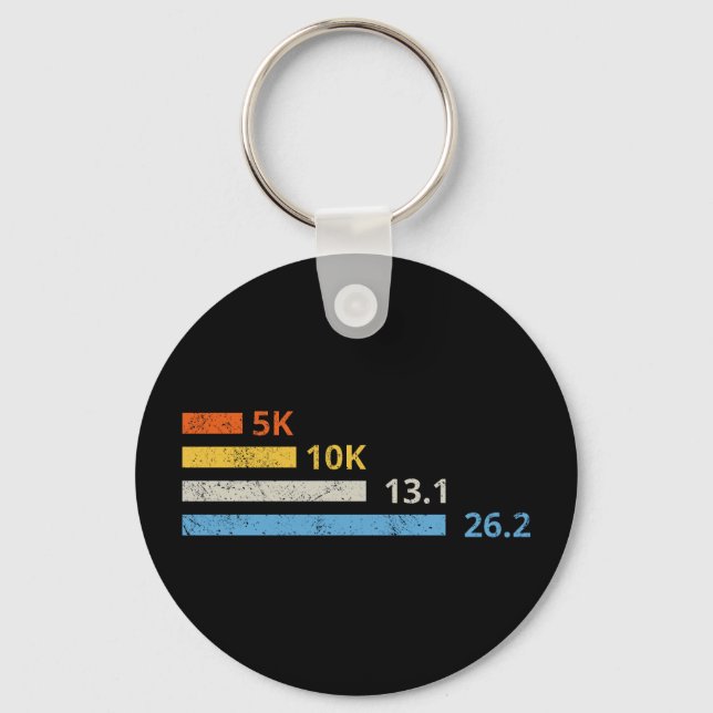 Running Distances I - 5K 10K 13.1 26.2 Marathoner Keychain (Front)