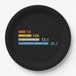 Running Distances I - 5K 10K 13.1 26.2 Marathoner Paper Plates