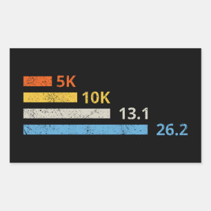 Running Distances I - 5K 10K 13.1 26.2 Marathoner Rectangular Sticker