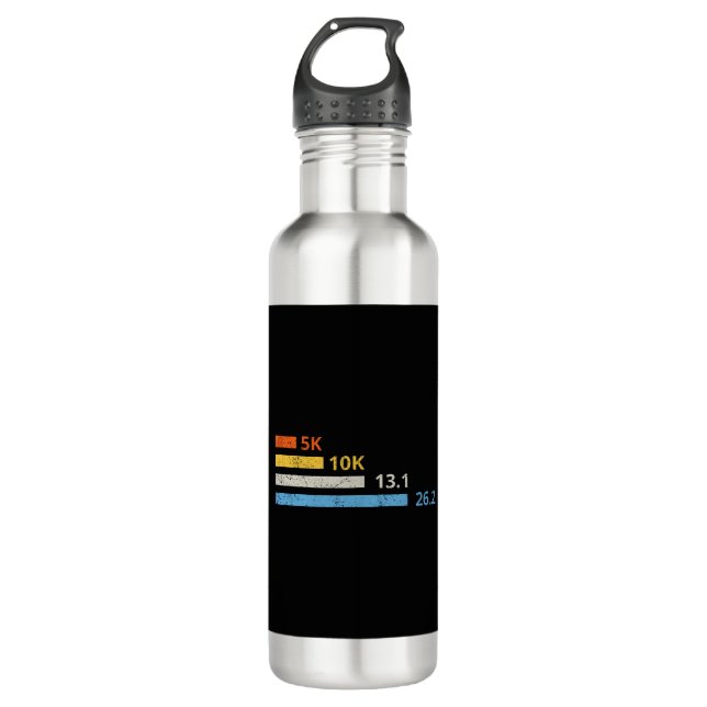 Running Distances I - 5K 10K 13.1 26.2 Marathoner Stainless Steel Water Bottle (Front)