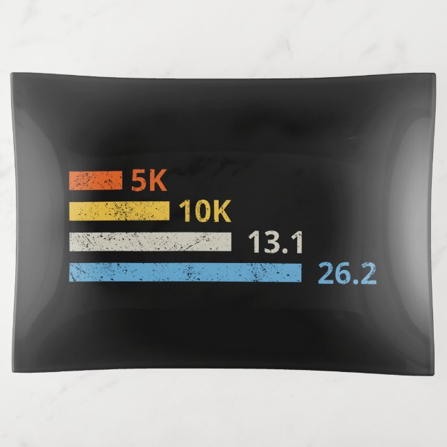 Running Distances I - 5K 10K 13.1 26.2 Marathoner Trinket Tray (Front)