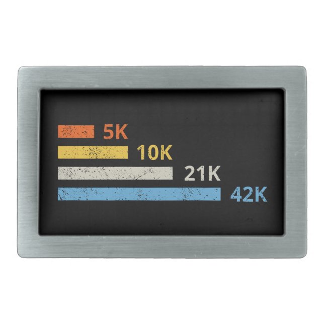 Running Distances II - 5K 10K 21K 42K Marathoner Belt Buckle (Front)