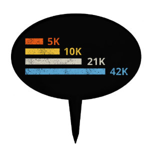 Running Distances II - 5K 10K 21K 42K Marathoner Cake Topper