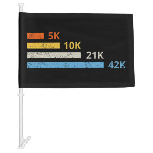 Running Distances II - 5K 10K 21K 42K Marathoner Car Flag