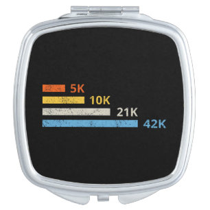 Running Distances II - 5K 10K 21K 42K Marathoner Compact Mirror