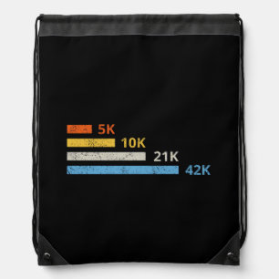 Running Distances II - 5K 10K 21K 42K Marathoner Drawstring Bag