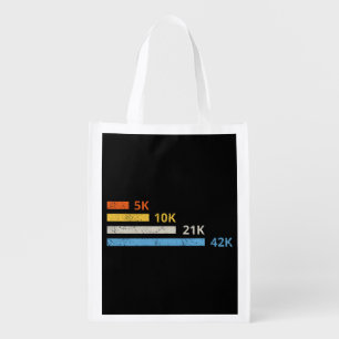 Running Distances II - 5K 10K 21K 42K Marathoner Grocery Bag