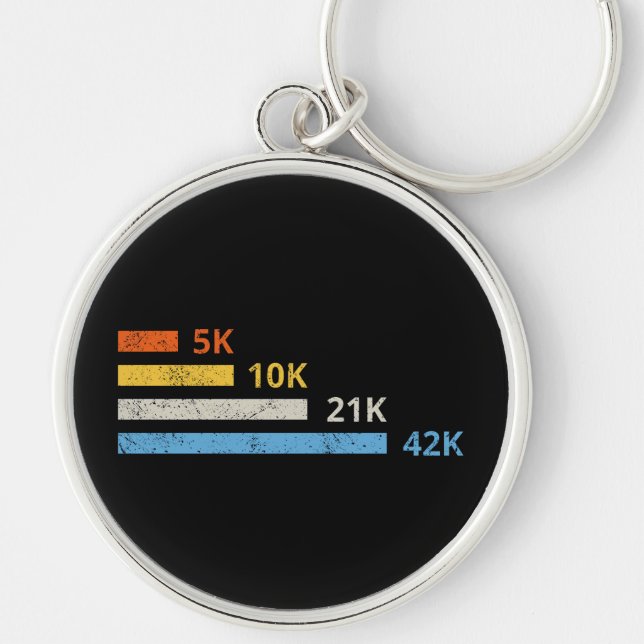 Running Distances II - 5K 10K 21K 42K Marathoner Keychain (Front)
