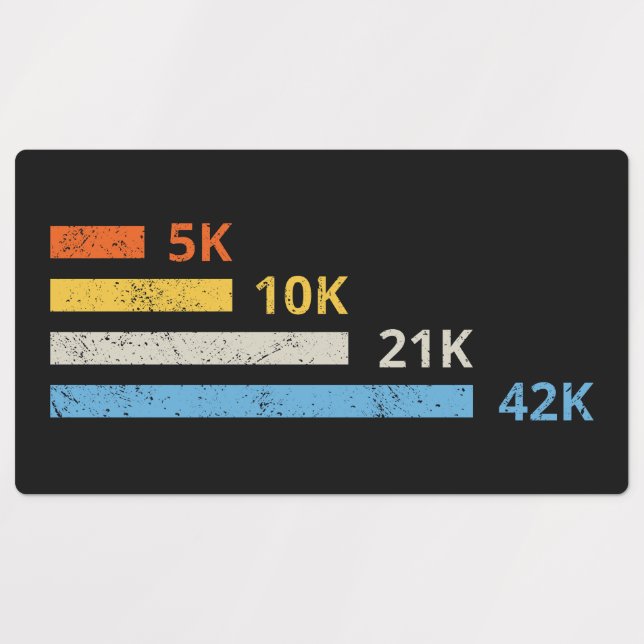 Running Distances II - 5K 10K 21K 42K Marathoner Labels (Design 1)