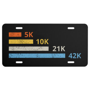 Running Distances II - 5K 10K 21K 42K Marathoner License Plate