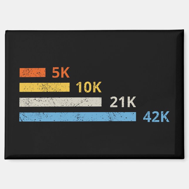 Running Distances II - 5K 10K 21K 42K Marathoner Magnet (Front)
