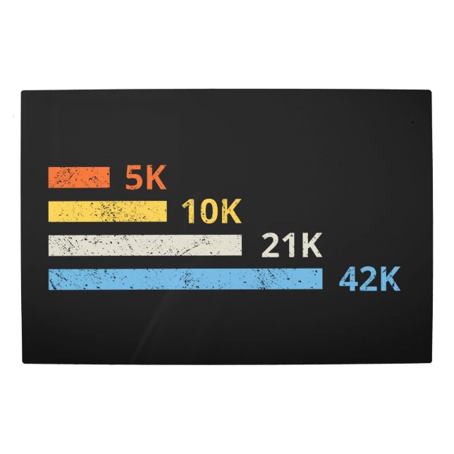 Running Distances II - 5K 10K 21K 42K Marathoner Metal Print (Front)