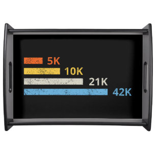 Running Distances II - 5K 10K 21K 42K Marathoner Serving Tray