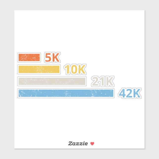 Running Distances II - 5K 10K 21K 42K Marathoner Sticker (Sheet)