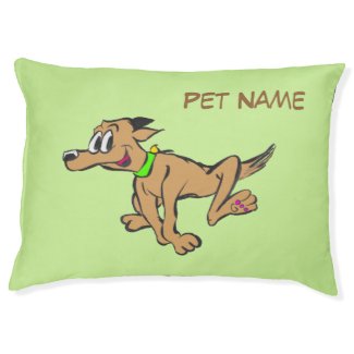 Running Dog Cartoon Customizable Dog Bed