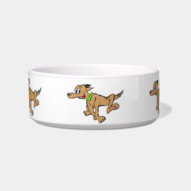Running Dog Cartoon Pet Bowl (Front)