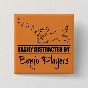 Running Dog Easily Distracted by Banjo Players Button
