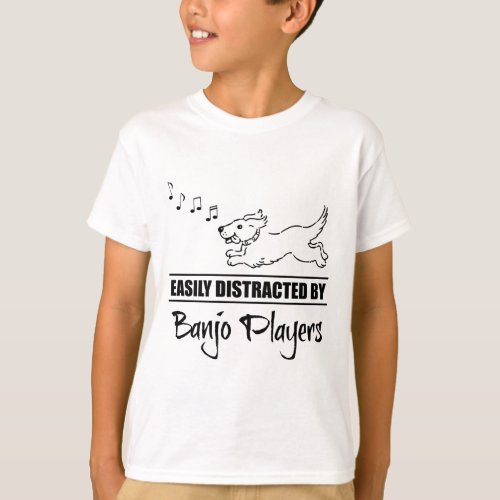 Running Dog Easily Distracted by Banjo Players T_Shirt