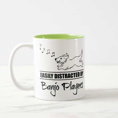 Running Dog Easily Distracted by Banjo Players Two_Tone Coffee Mug