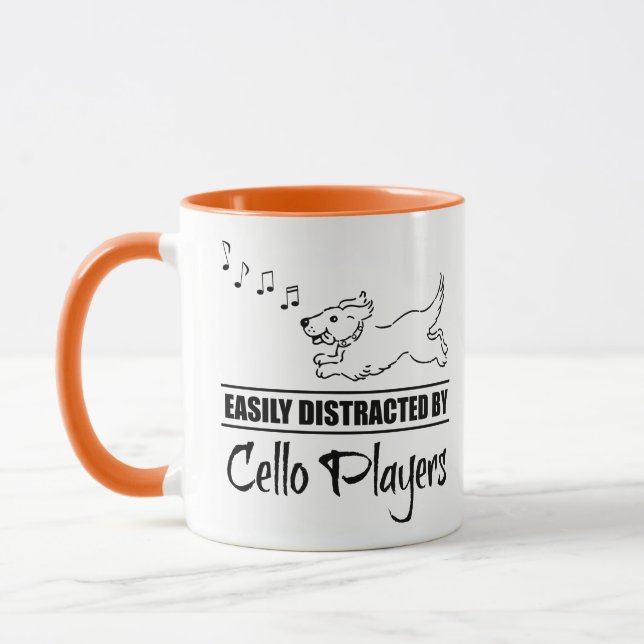 Running Dog Easily Distracted by Cello Players Mug (Left)