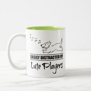 Running Dog Easily Distracted by Lute Players Two-Tone Coffee Mug