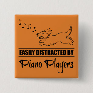 Running Dog Easily Distracted by Piano Players Button