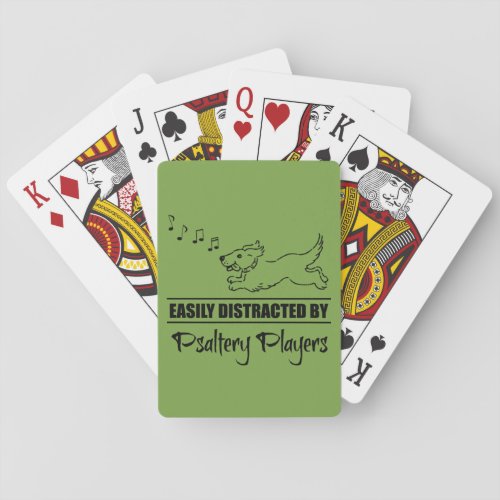 Running Dog Easily Distracted by Psaltery Players Music Notes Playing Cards