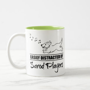 Running Dog Easily Distracted by Sarod Players Two-Tone Coffee Mug