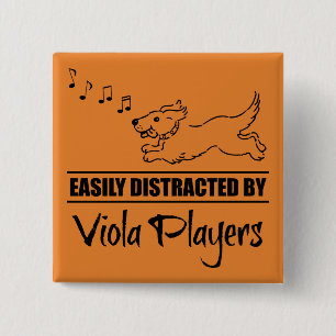 Running Dog Easily Distracted by Viola Players Button