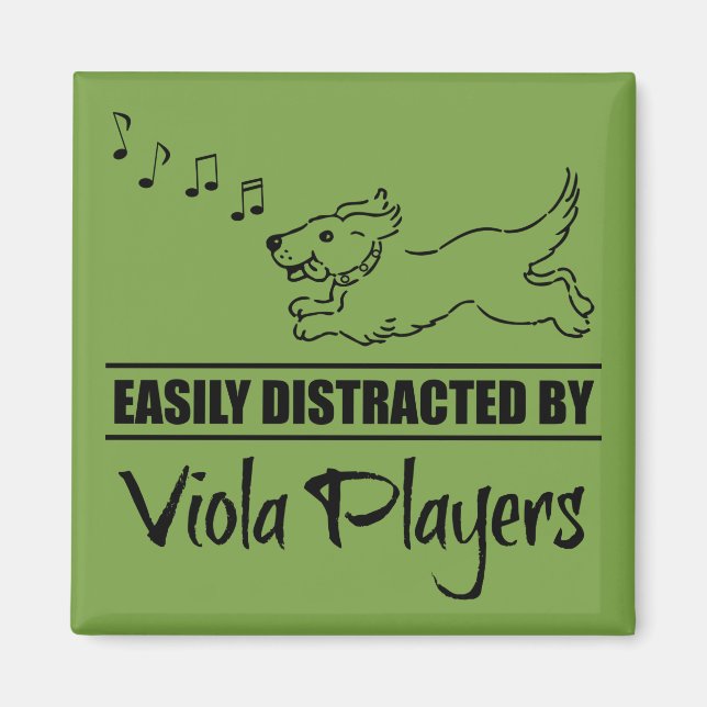 Running Dog Easily Distracted by Viola Players Magnet (Front)