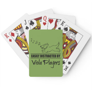 Running Dog Easily Distracted by Viola Players Poker Cards