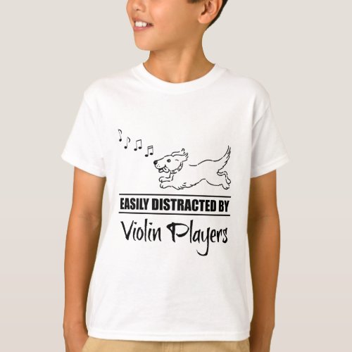 Running Dog Easily Distracted by Violin Players T_Shirt