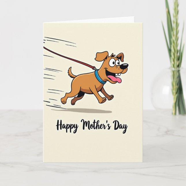 Running Dog Mothers Day Card (Front)