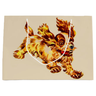 running dog print large gift bag