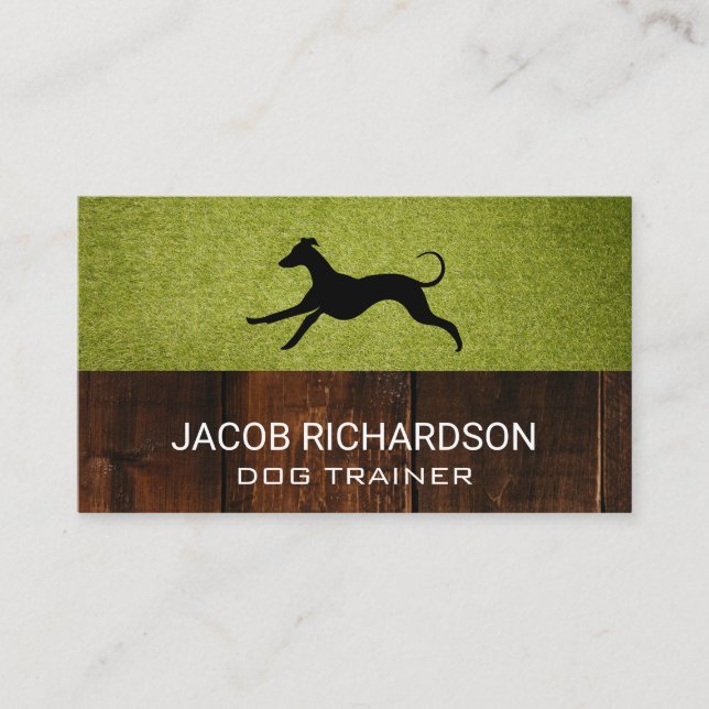 Running Dog | Turf Wood Business Card (Front)