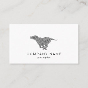 Running Dog with Black Scribble Business Card