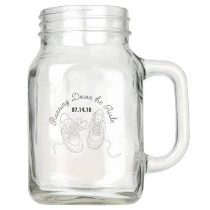 Running Down the Aisle Wedding Favor Mason Jar