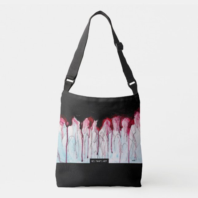 Running Drops, Abstract Art Crossbody Bag (Front)