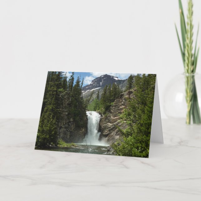 Running Eagle Falls at Glacier National Park Card (Front)