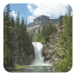 Running Eagle Falls at Glacier National Park Square Sticker