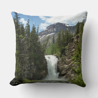 Running Eagle Falls at Glacier National Park Throw Pillow