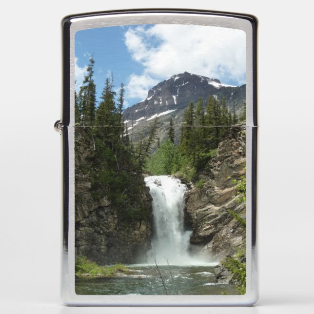 Running Eagle Falls at Glacier National Park Zippo Lighter (Front)