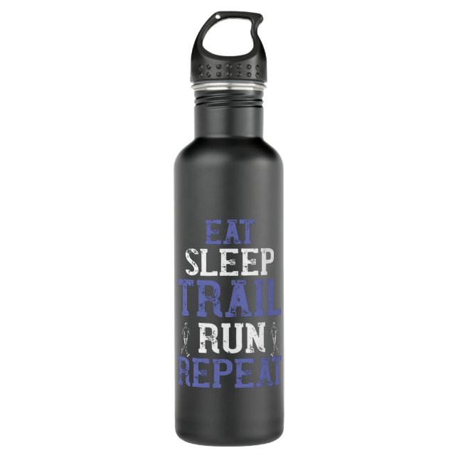 Running - Eat sleep trail run repeat Stainless Steel Water Bottle (Front)