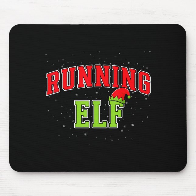 Running Elf Christmas Family Matching Group Xmas R Mouse Pad (Front)