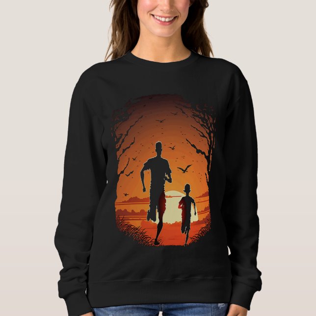 Running Exercise for Fitness Enthusiasts Father an Sweatshirt (Front)