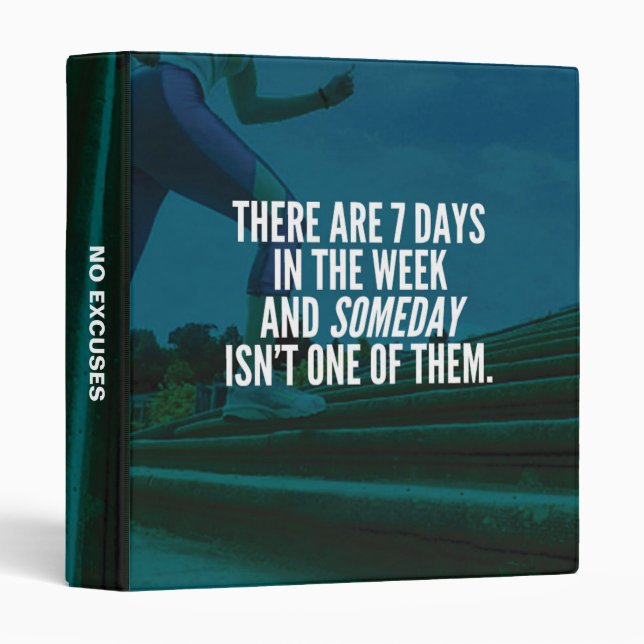 Running Exercise Motivational Words 3 Ring Binder (Front/Spine)