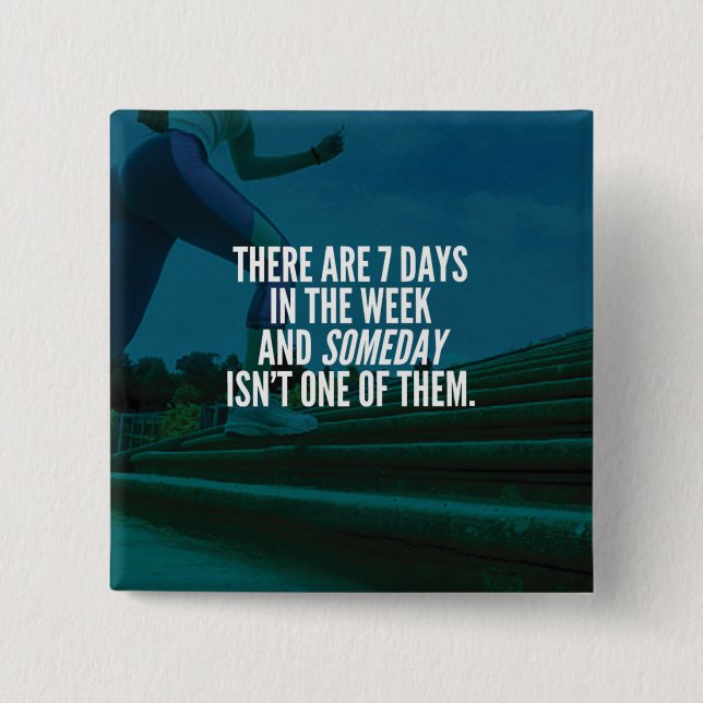 Running Exercise Motivational Words Button (Front)