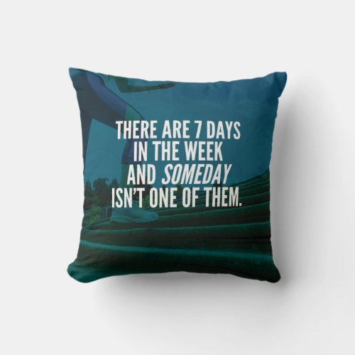 Running Exercise Motivational Words Throw Pillow